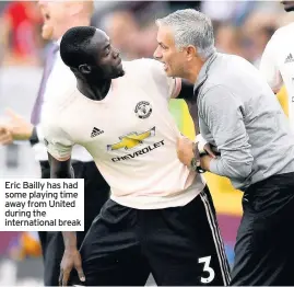  ??  ?? Eric Bailly has had some playing time away from United during the internatio­nal break