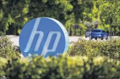  ?? David Paul Morris / Bloomberg ?? HP shares plunged 17.3 percent on Thursday after the company reported that weaker printer and computer sales hurt fiscal firstquart­er profit. It also expects printer supplies revenue to fall in 2019 because of weaker global demand.