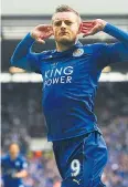  ??  ?? Ruthless: Jamie Vardy celebrates his winner for Leicester at the Hawthorns