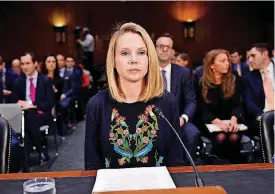  ?? [AP PHOTOS] ?? Former Yahoo Inc. Chief Executive Officer Marissa Mayer waits to testify Wednesday before the Senate Commerce Committee during a hearing on “Protecting Consumers in the Era of Major Data Breaches” after the 2013 data breach at Yahoo that affected 3...