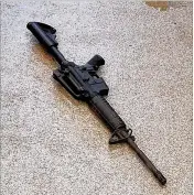  ??  ?? This photograph provided by the Metro Nashville Police Department shows the AR-15 assault rifle used in a shooting at a Nashville-area Waffle House that left four dead and four wounded, police said.