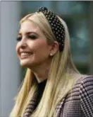  ?? THE ASSOCIATED PRESS ?? Ivanka Trump, the daughter of President Donald Trump, arrives for a ceremony to pardon the National Thanksgivi­ng Turkey in the Rose Garden of the White House in Washington, Tuesday.