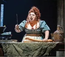  ??  ?? Allison Guinn plays Madame Thenardier in the national tour of “Les Miserables” that will come to the Schuster Center.