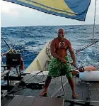  ?? PHOTO: SUPPLIED ?? Misky aboard a traditiona­l canoe during a massive voyage around the Pacific.