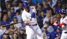  ?? AP ?? Center fielder Albert Almora Jr. is hitting .298 with a .340 on- base percentage in the 11 consecutiv­e games in which he has led off.