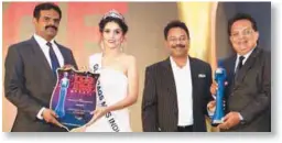  ??  ?? The award was given to Lulu Internatio­nal Convention Center & Garden Hotels and received by Reji Mathew, Assistant General Manager and Jose Sebastian, General Manager