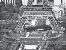  ?? REUTERS ?? An aerial view of the Eiffel Tower Stadium, which is being built for the Paris 2024 Olympic and Paralympic Games.