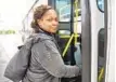  ?? AMY DAVIS/BALTIMORE SUN ?? Sheila Ballard boards a bus at the Mondawmin Metro Station. Changes in the bus system have given her a more complicate­d commute to work.