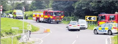  ??  ?? Police, firefighte­rs and ambulances attended this road traffic collision at the junction of Charley Road and Iveshead Road, near Shepshed on July 8.