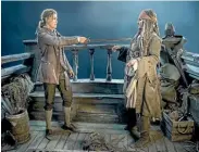  ??  ?? Johnny Depp’s Jack Sparrow returns for a fifth time in Pirates of the Caribbean: Dead Men Tell No Tales.