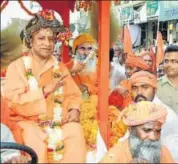  ?? PTI FILE ?? Yogi Adityanath has been leading the ‘shobha yatra’ since he was appointed Gorakhnath Temple’s mahant in 2014.