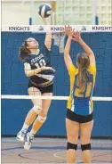  ?? JULIE JOCSAK THE ST. CATHARINES STANDARD ?? Montana Taylor of Eden spikes the ball at Niagara College’s Welland campus.