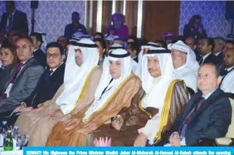  ??  ?? KUWAIT: His Highness the Prime Minister Sheikh Jaber Al-Mubarak Al-Hamad Al-Sabah attends the opening ceremony of the Egyptian-Kuwaiti Cooperatio­n Forum. — Photo by Yasser Al-Zayyat