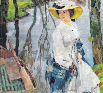  ?? FOTO: LEO PUTZ ?? „Am Ufer“von Leo Putz (1909) aus der Sammlung Unterberge­r.