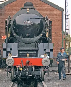  ??  ?? The late Andy Davies is seen preparing No. 35028 Clan Line for the return from Ropley to Stewarts Lane on October 15, 2019. MNLPS