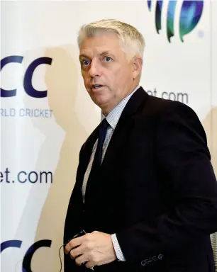  ?? PTI ?? ICC Chief Executive David Richardson during a press conference at the end of the board meeting in Kolkata on Thursday. —