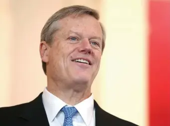  ?? ANGELA ROWLINGS / HERALD STAFF FILE ?? MUSICAL CHAIRS: Gov. Charlie Baker is mum about the race for the state GOP chairmansh­ip, compared to two years ago when he swung his weight to stack the State Committee with loyalists.