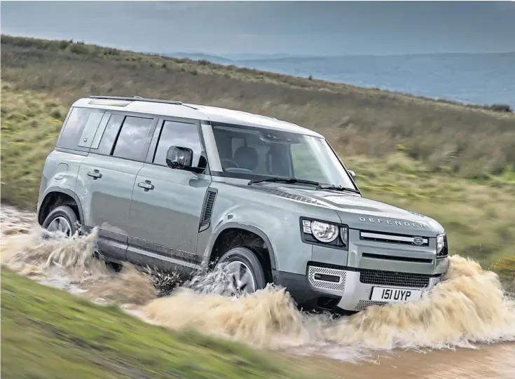  ?? ?? TOP DEFENDER: The new PHEV is formidable off-road, making it one of the most capable mud crawlers Land Rover has ever produced – even if it comes in at a pricey £65,000.