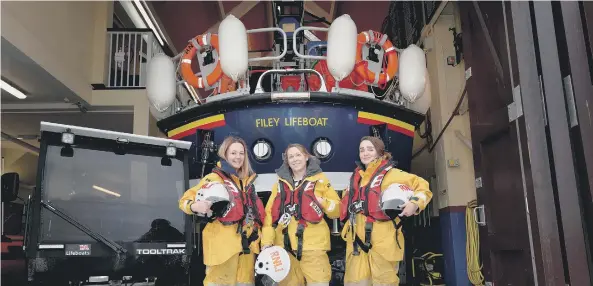  ??  ?? Vanessa Thomas (centre), pictured with colleagues Jules Macauley and Sarah Scrivener, was part of the crew which was involved in the Boxing Day rescue.