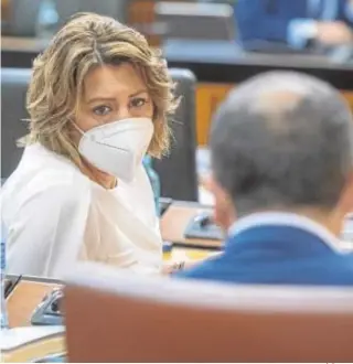  ?? JUAN JOSÉ ÚBEDA ?? Susana Díaz durante uno de los últimos plenos del Parlamento