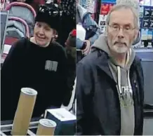  ?? RED DEER RCMP ?? Red Deer RCMP said Friday they are trying to identify these two people who they believe have been sending a Red Deer man sculptured male genitalia every December for the past three years.