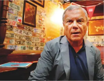  ?? Reuters ?? Sir Martin Sorrell during a session at Cannes Lions Internatio­nal Festival of Creativity last month. Sorrell has put his future WPP stock awards on the line after clashing with his former employer.