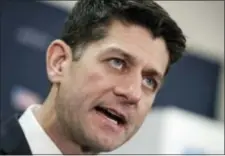  ?? J. SCOTT APPLEWHITE — THE ASSOCIATED PRESS FILE ?? In this file photo, Speaker of the House Paul Ryan, R-Wis., speaks during a news conference on Capitol Hill in Washington. Opponents call the estate tax the “death tax” and say it taxes someone twice, first when they earn the money and again after they...