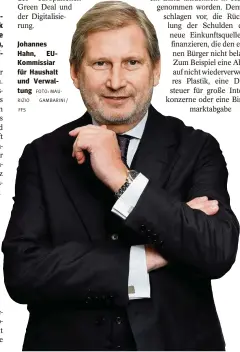  ?? FFS
FOTO: MAURIZIO
GAMBARINI / ?? Johannes Hahn, Eukommissi­ar für Haushalt und Verwaltung