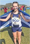  ?? ?? Flying the flag Under-15 athlete Jessica Inglis took part in the Schools Internatio­nal event