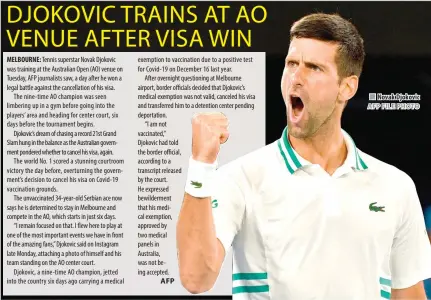  ?? AFP AFP FILE PHOTO ?? Novak Djokovic