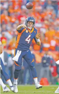  ?? JACK DEMPSEY/ASSOCIATED PRESS FILE PHOTO ?? Broncos quarterbac­k Case Keenum has avoided intercepti­ons in the team’s win streak. Sunday he faces the worst defense in the NFL against the Bengals.