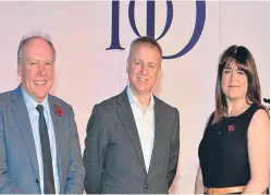  ?? Picture: Steve Elliott, Art 24. ?? V&A Dundee director Philip Long and Ian Callum, director of design at Jaguar, with Louise Macdonald, CEO of Young Scot.