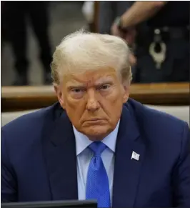  ?? EDUARDO MUNOZ — POOL/GETTY IMAGES ?? Former President Donald Trump sits in the courtroom during his civil fraud trial at New York State Supreme Court on Nov. 6, 2023, in New York City.