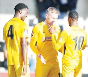  ?? PICTURE: Pinnacle ?? CLASS ACT: Connor Lemonheigh-Evans, centre, celebrates