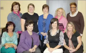  ?? SUBMITTED ?? Members of the Harris Hospital Healthy Woman advisory council include, front row from the left, Susan Fletcher, Leslie Altom, Jenna Austin and Alieta Rupp. In the second row from the left are Carol Falwell, Heather Long, Lisa Wilmans, Tara Salinas and...