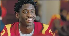  ?? Wesley Lapointe Los Angeles Times ?? ON DECIDING to come to USC, Jordan Addison said, “I wasn’t coming out here for all the lights, camera, action and all that,” and that it was “strictly business.”