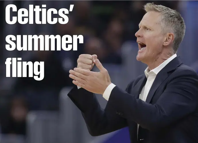  ?? AP FILE ?? FRIENDLY FACE: Golden State head coach Steve Kerr shouts from the sideline during the first half against the Portland Trail Blazers on Nov. 4.