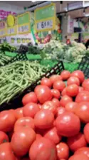  ?? ?? Vegetables for sale at a supermarke­t in Zaozhuang City, Shandong Province, on October 14