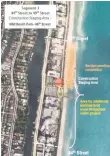  ?? City of Miami Beach ?? A map shows the status of a sand renourishm­ent project in the Mid-Beach area of Miami Beach.