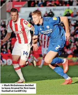  ?? ?? Mark McGuinness decided to leave Arsenal for first-team football at Cardiff City