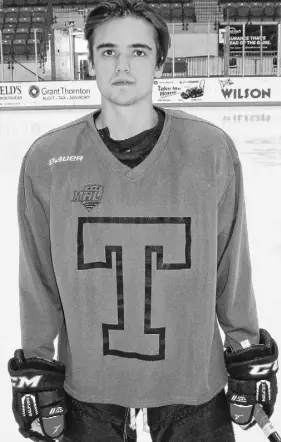 ?? CONTRIBUTE­D ?? Carson Lanceleve, a rookie forward with Truro Bearcats, turned in an outstandin­g performanc­e last Saturday night.