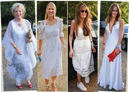  ??  ?? Summer styles: Princess Michael, Lady Gabriella, Jemima Goldsmith and Laetitia Cash