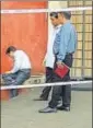  ??  ?? CBI officials at the crime spot.