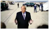  ?? DOUG MILLS / THE NEW YORK TIMES ?? President Donald Trump told reporters at Joint Base Andrews that he commuted former Illinois Gov. Rod Blagojevic­h’s sentence.