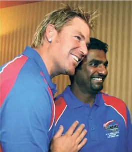  ?? GETTY IMAGES ?? Great rivals: Shane Warne and Muttiah Muralithar­an made sure that off the field, they did not have any animosity. “Media made it more competitiv­e. We were playing for our countries and the target was always to bring out our best,” says Murali,