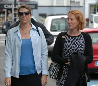  ??  ?? Jennifer and Erika Price arrive at the inquest into the death of their mother Janet Price