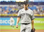  ?? Julio Aguilar / Getty Images ?? The Yankees’ Gerrit Cole will miss at least his next start after testing positive for the coronaviru­s.