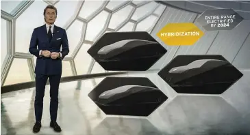  ??  ?? Stephan Winkelmann, president & CEO, Automobili Lamborghin­i presented a roadmap for the decarboniz­ation of future Lamborghin­i models and of the Sant’Agata Bolognese site