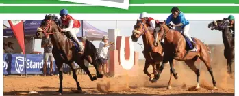  ?? Photo: File ?? Top action…The country’s leading racehorses and jockeys will tomorrow grind shoulders for top honours at this year’s Independen­ce Cup at the Okahandja Turf Club.