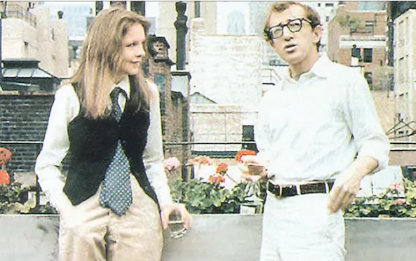  ??  ?? Diane Keaton and Woody Allen star in Annie Hall, the witty rom-com that establishe­d New York City as the playground for Allen’s filmmaking.